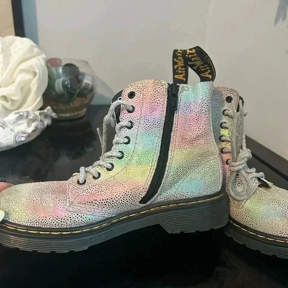 Dr. Martens 1460 PASCAL J Multicolor Leather Lace Up/Zip Ankle Kids Size 2 - Picture 2 of 5